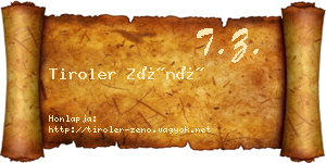 Tiroler Zénó névjegykártya